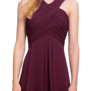 Bill Levkoff Criss Cross Bridesmaid Dress - Wine